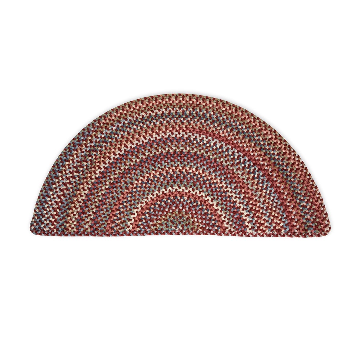 Blue Ridge Half Round Wool Braided Rug 2 X 4 2 HalfRoundBarnRedMulti