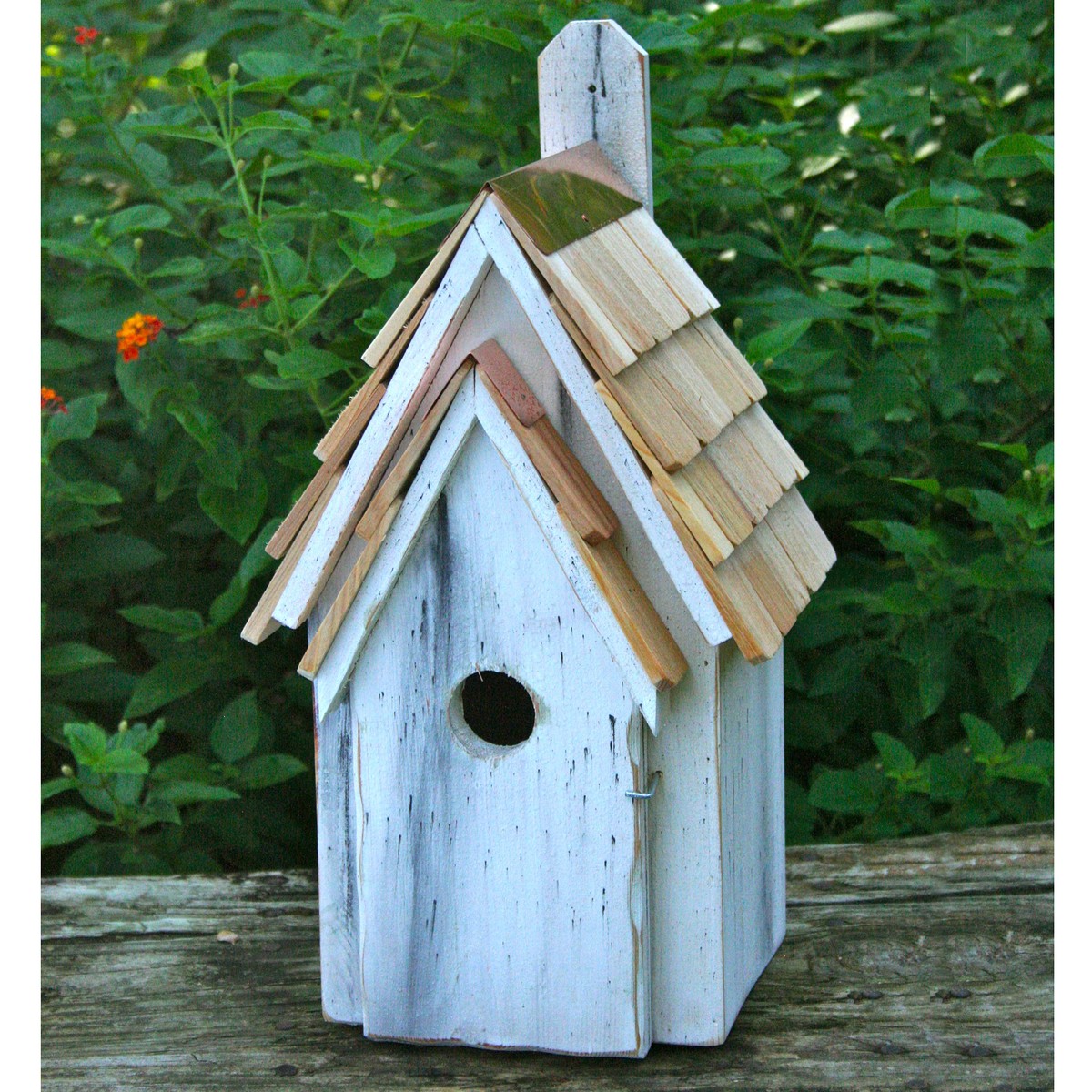 Bluebird Manor Cypress Birdhouse AntiqueWhite