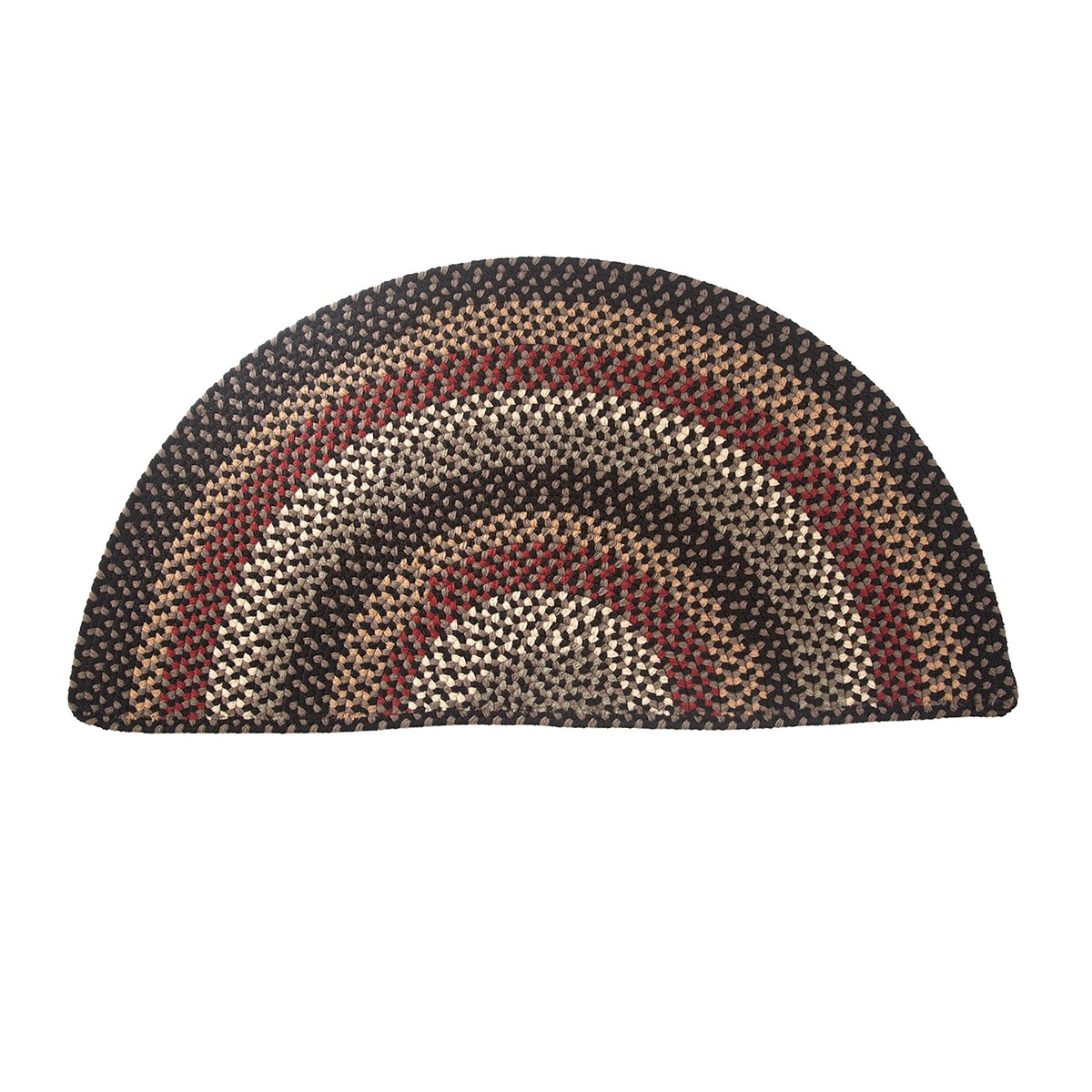 Braided Polypro Roanoke Half Round Rug 2 X 4 BlackMulti