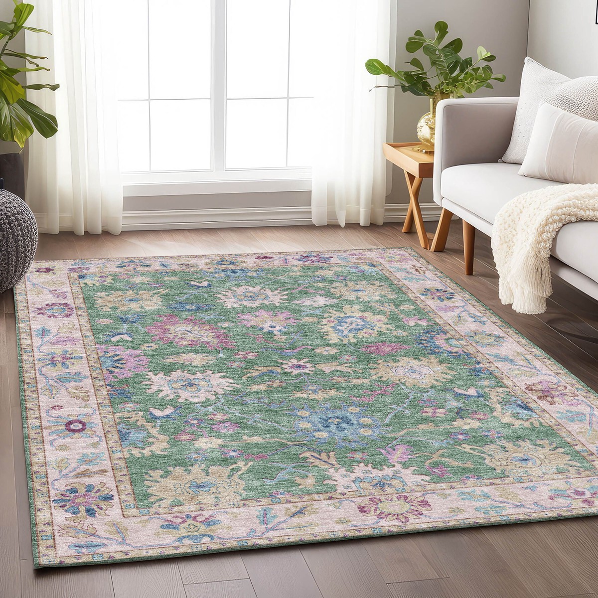 Hatay Lime Polyester Rug 75 Runner
