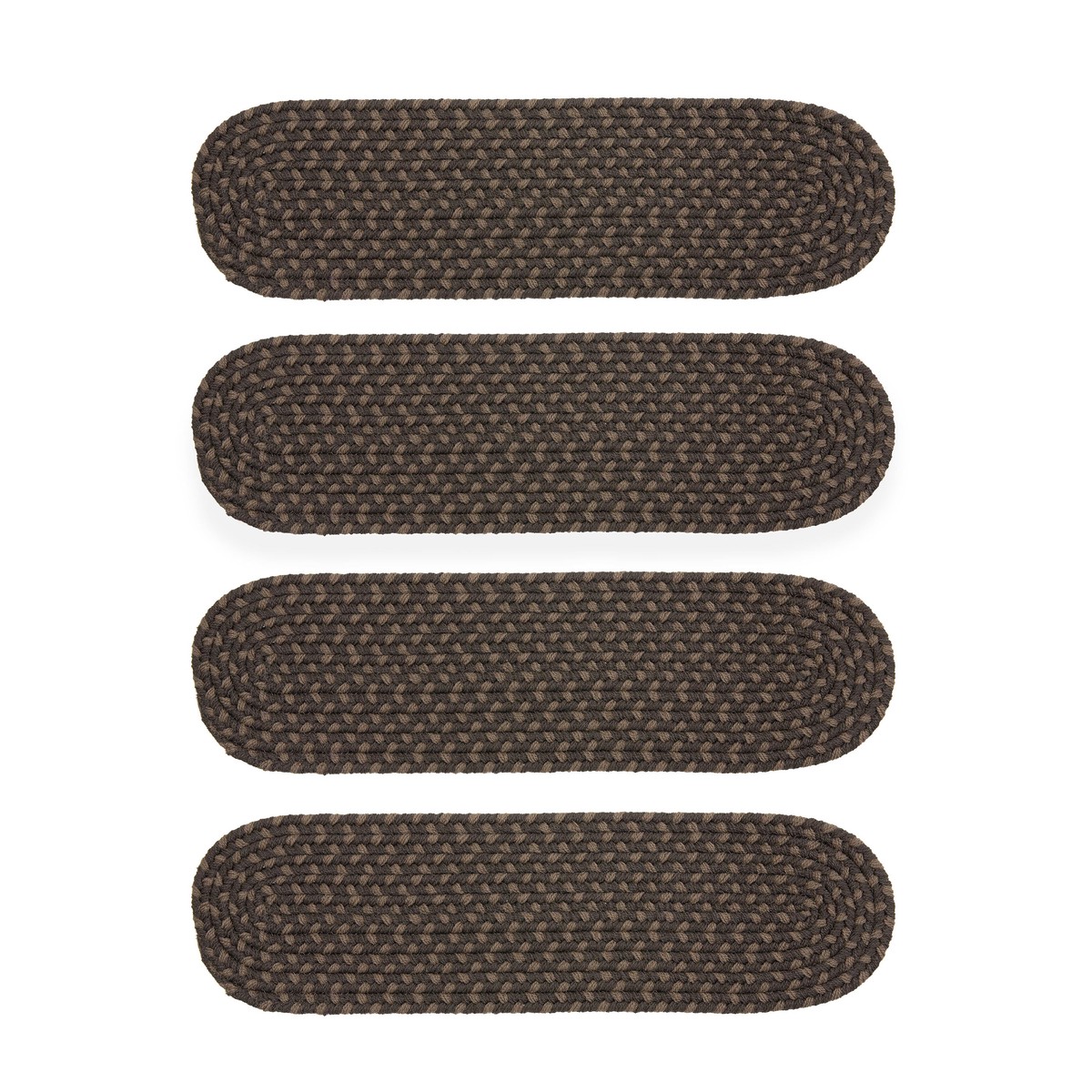 IndoorOutdoor Braided Polypro Roanoke Stair Treads Set Of 4 CamelMulti