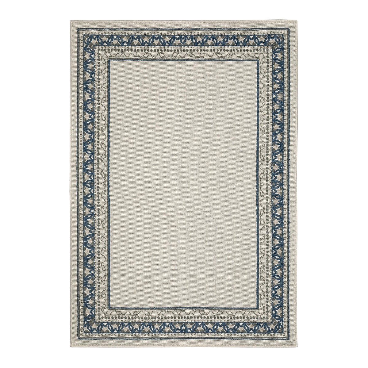 IndoorOutdoor York Border Polypropylene Rug 67 X 92 Blue