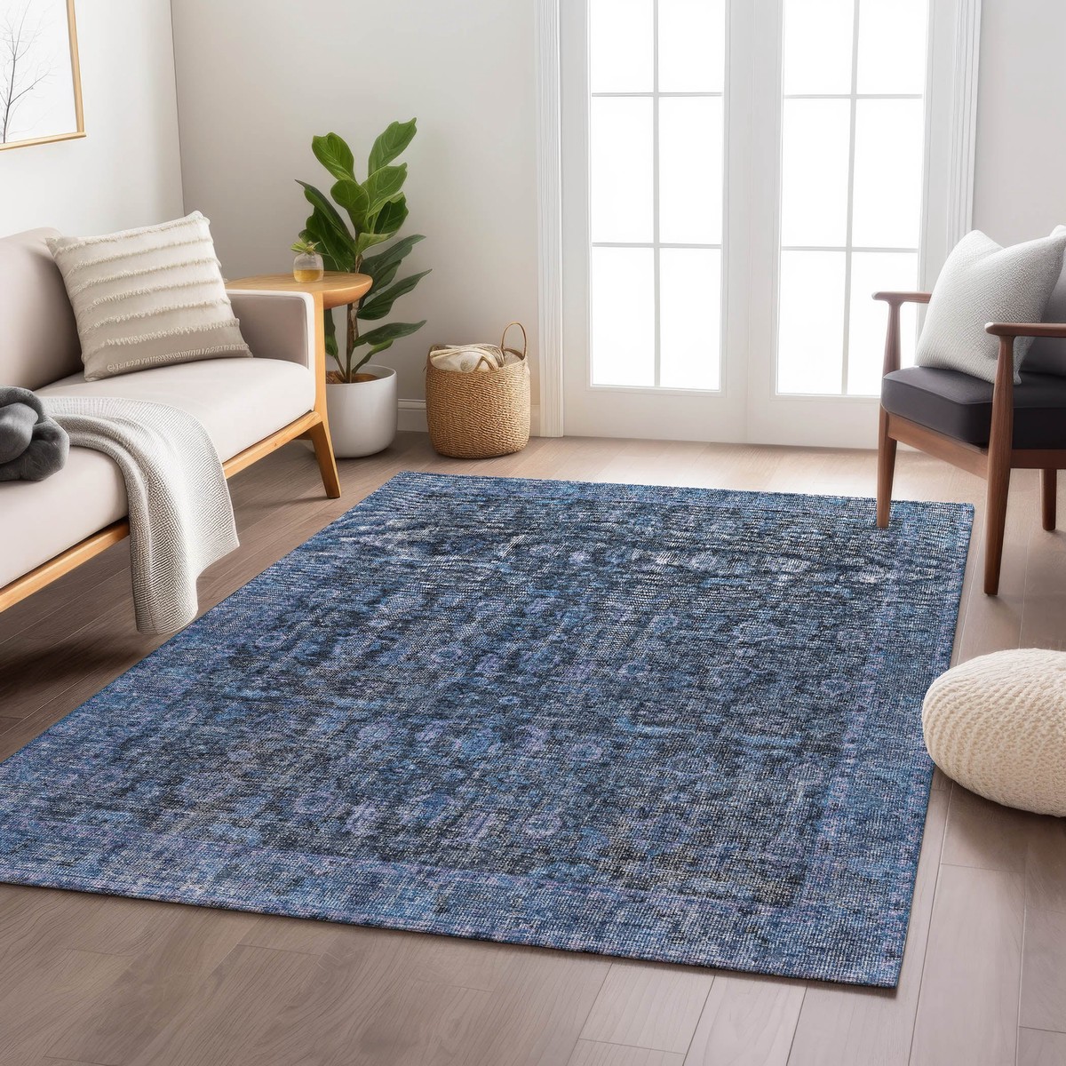 Karaj Polyester Area Rug Red3