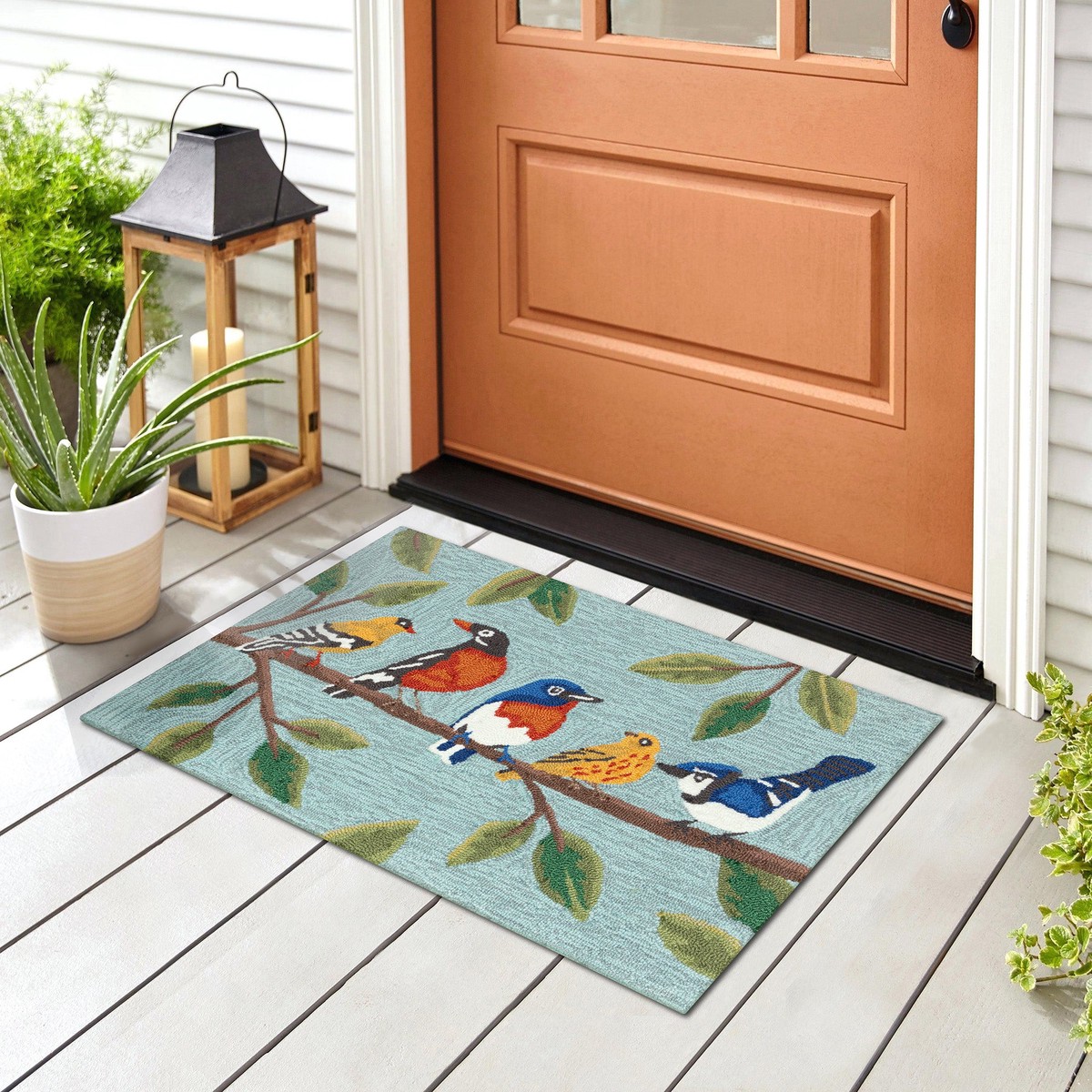 Liora Manne Frontporch Birds On A Branch IndoorOutdoor Rug 26 Natural