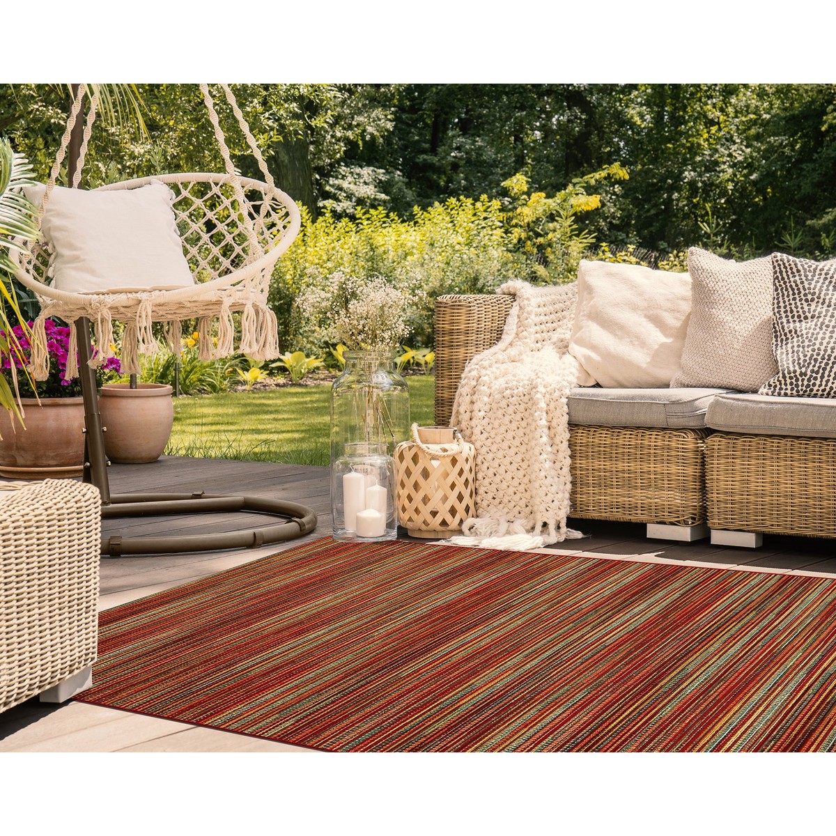 Liora Manne Marina Stripes IndoorOutdoor Area Rug Saffron 33