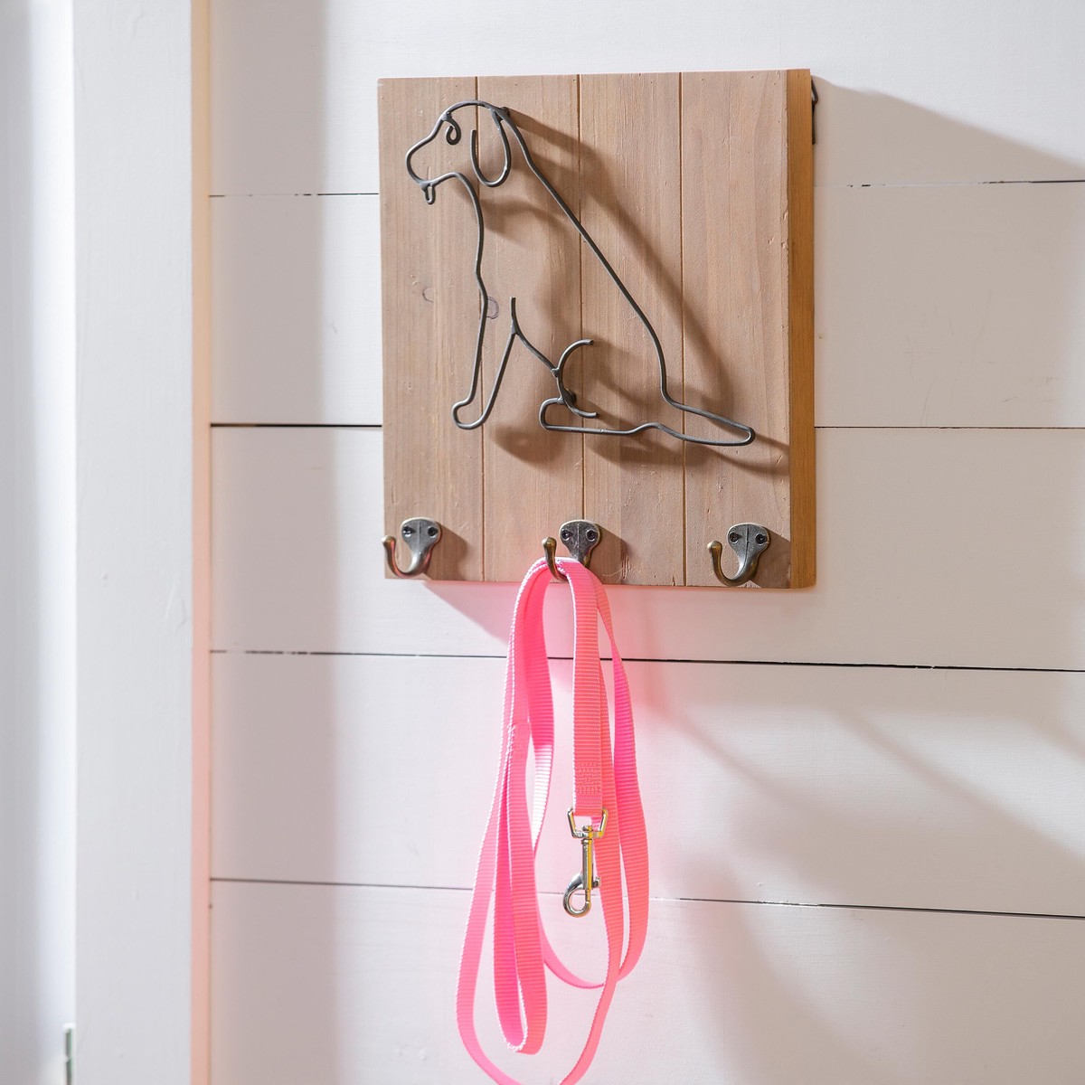 Metal And Wood Pet Wall Hooks