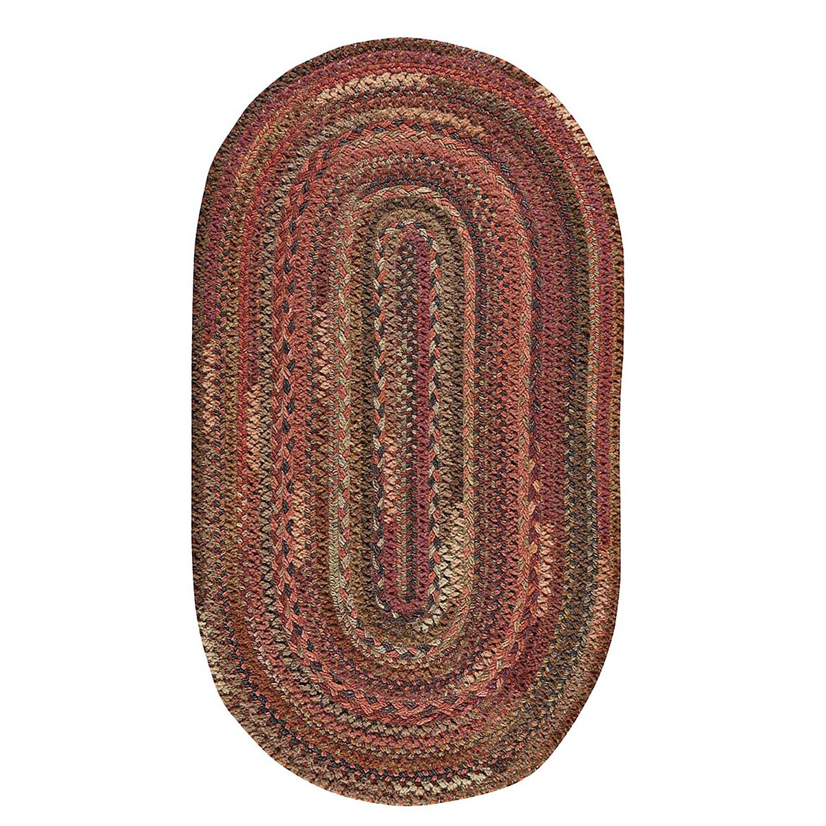 Oval Riverview Wool Blend Braided Rug 3 X 5 Cinnabar