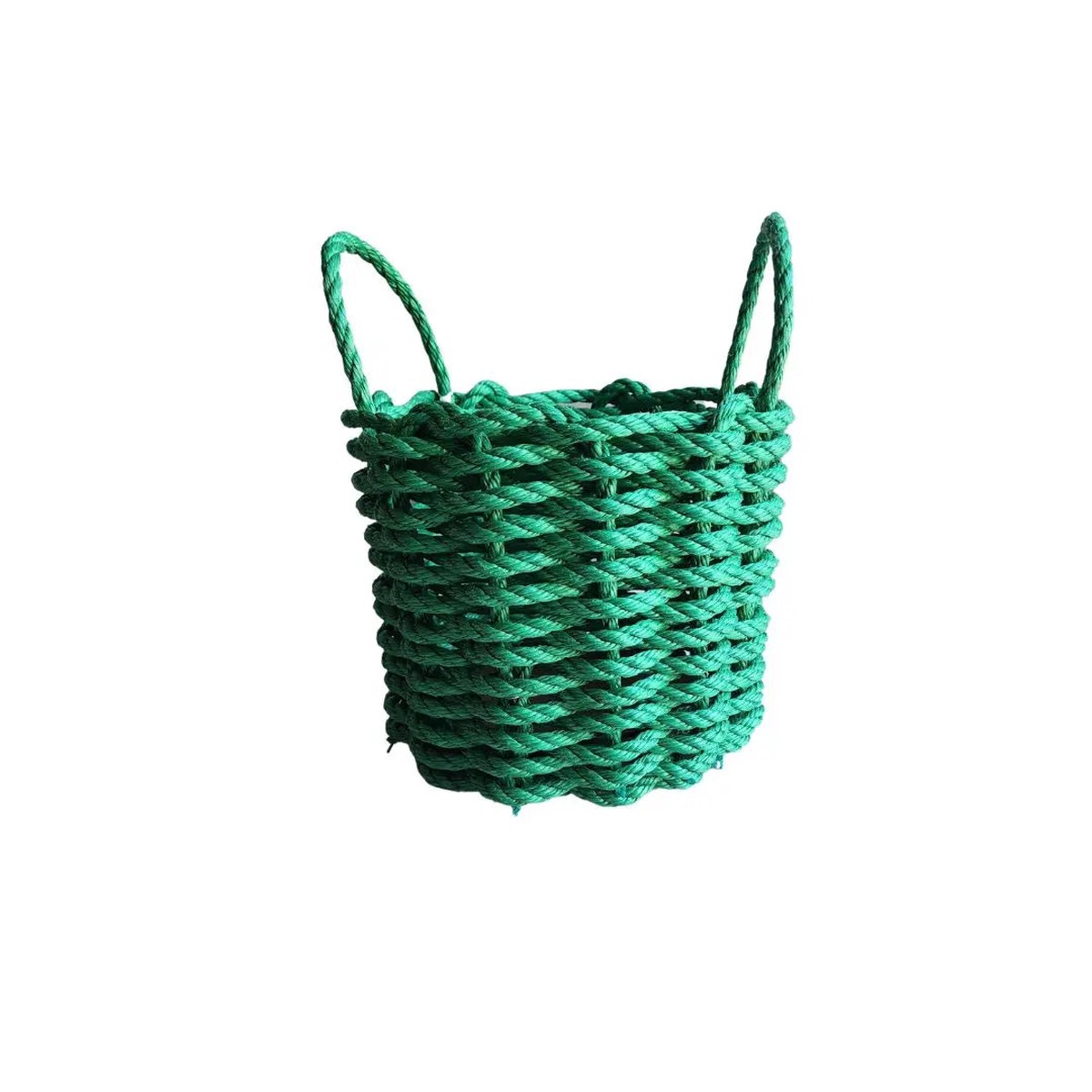 Solid Single Color Maine Lobster Rope Basket Handmade 16 InchesPink