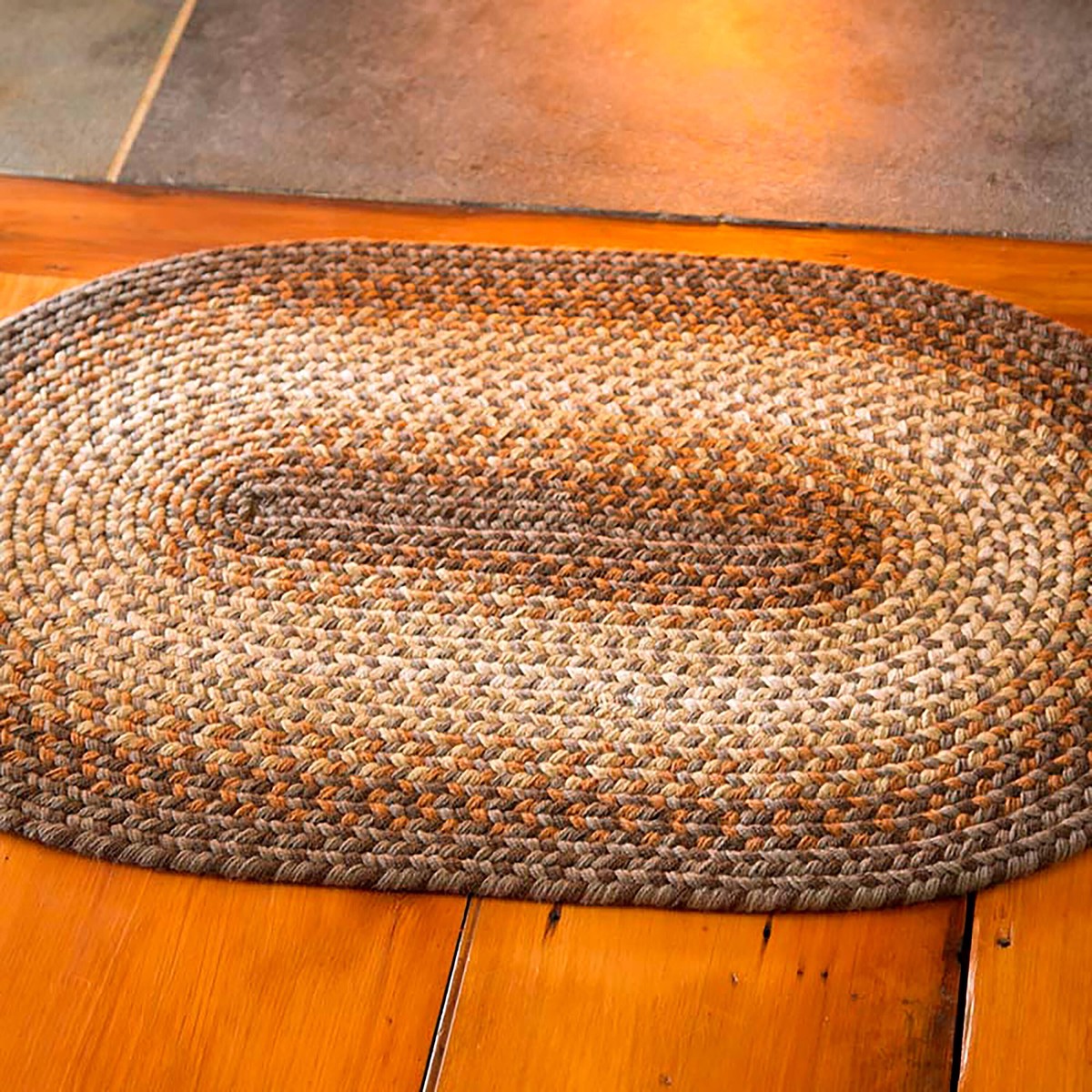 Usa-Made Wool Braided Virginia Rug Red2