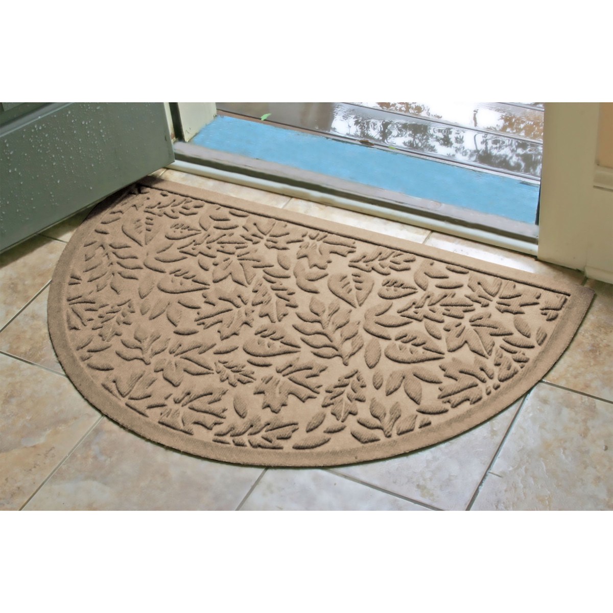 Waterhog Fall Day IndoorOutdoor Half Round Door Mat 24 Red