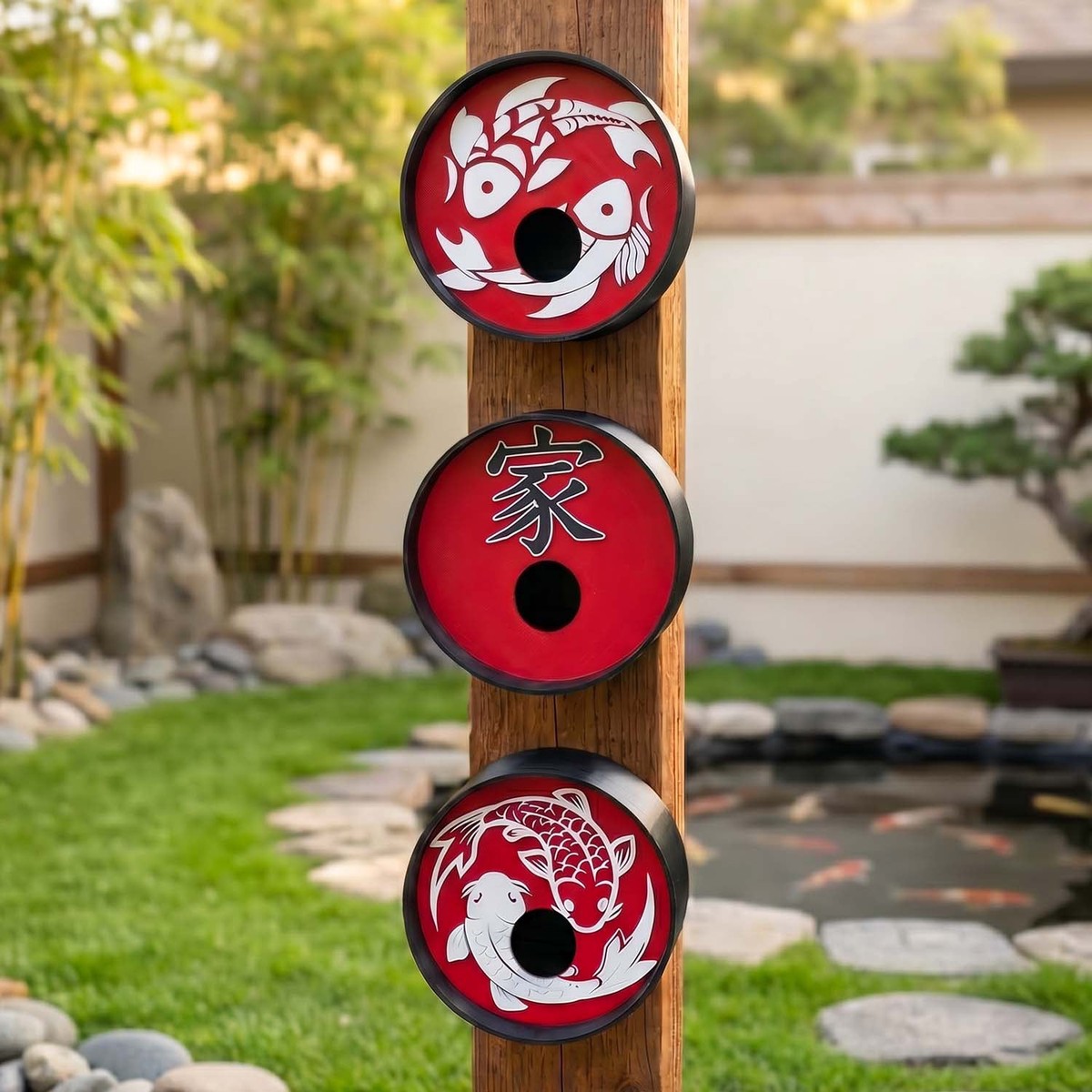 Zen Birdhouses AllThree2HoleBiggerBirds