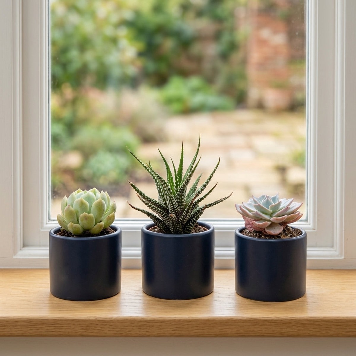 Petite Succulent Trio MatteWhite