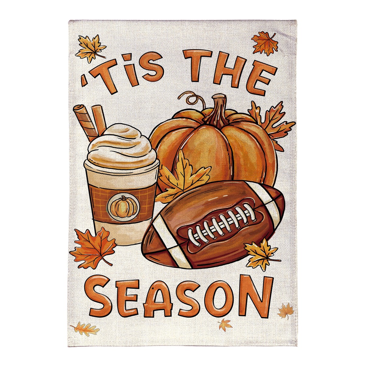 Fall Icon Season Burlap Flag Garden