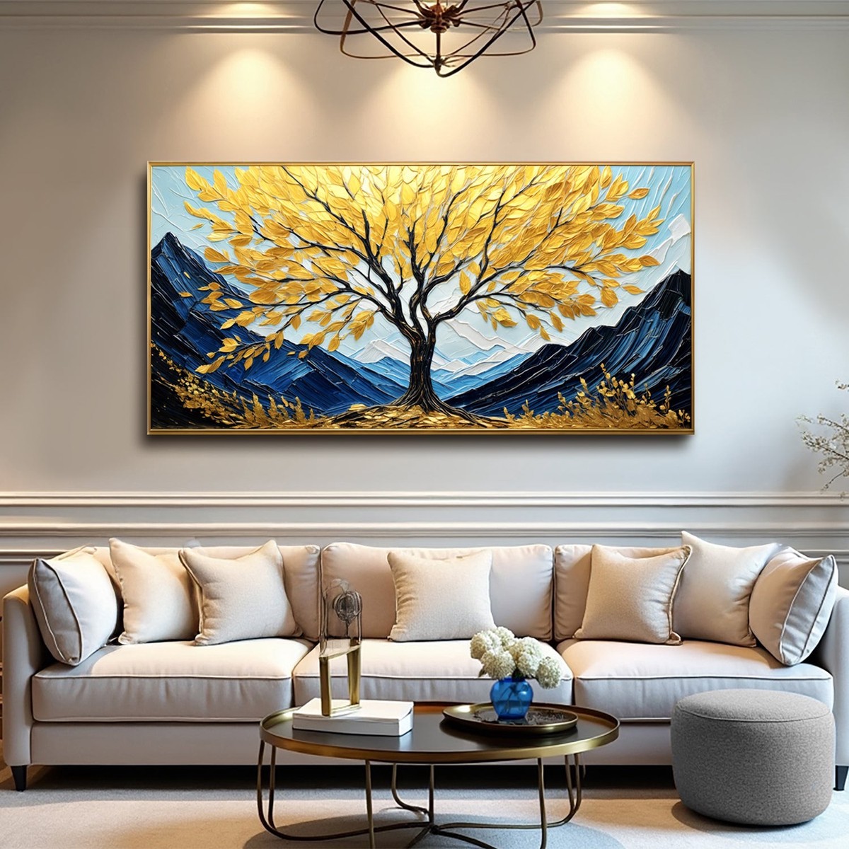 Golden Sanctuary Impasto Wall Art 20 InchMediumPremiumGalleryWrapped