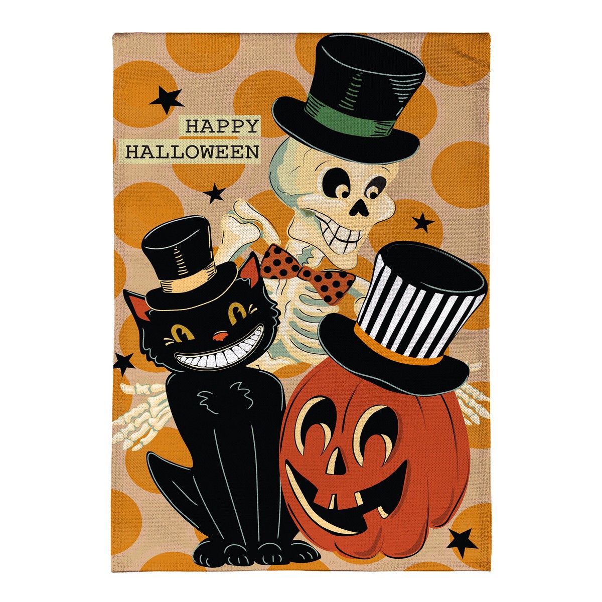 Halloween Trio Burlap Flag House