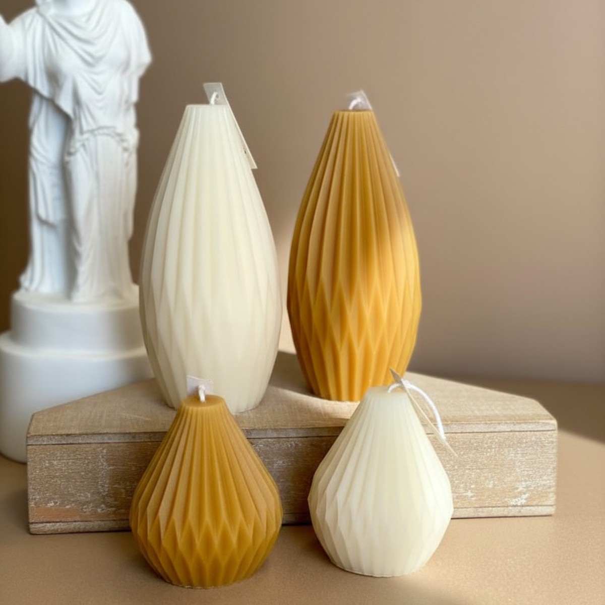 Origami Lantern Handmade Candle ShortCleanCottonGold