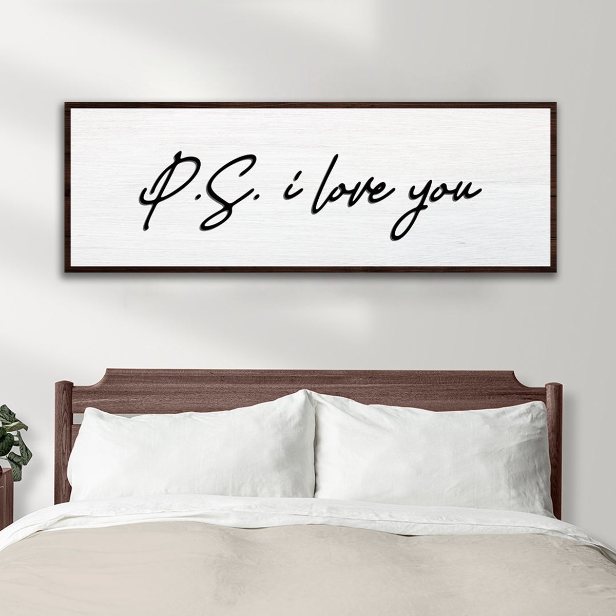 PS I Love You Typography Sign 12 InchMediumPremiumGalleryWrapped
