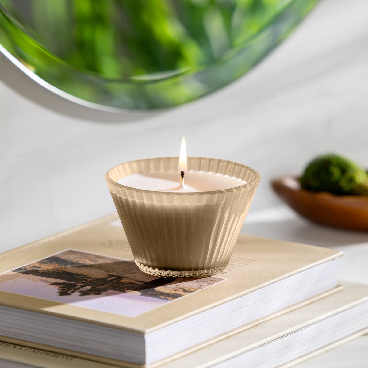 Ribbed Cupcake Glass Candle Cocoa