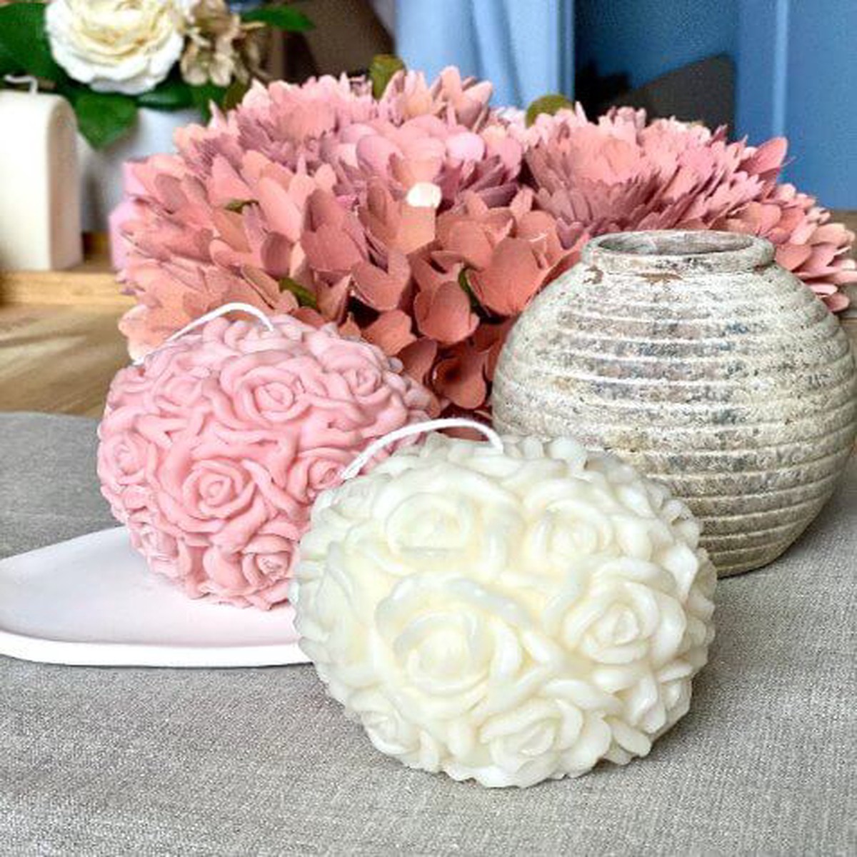 Rose Blossom Handmade Scented Candle IvoryLoveSpell