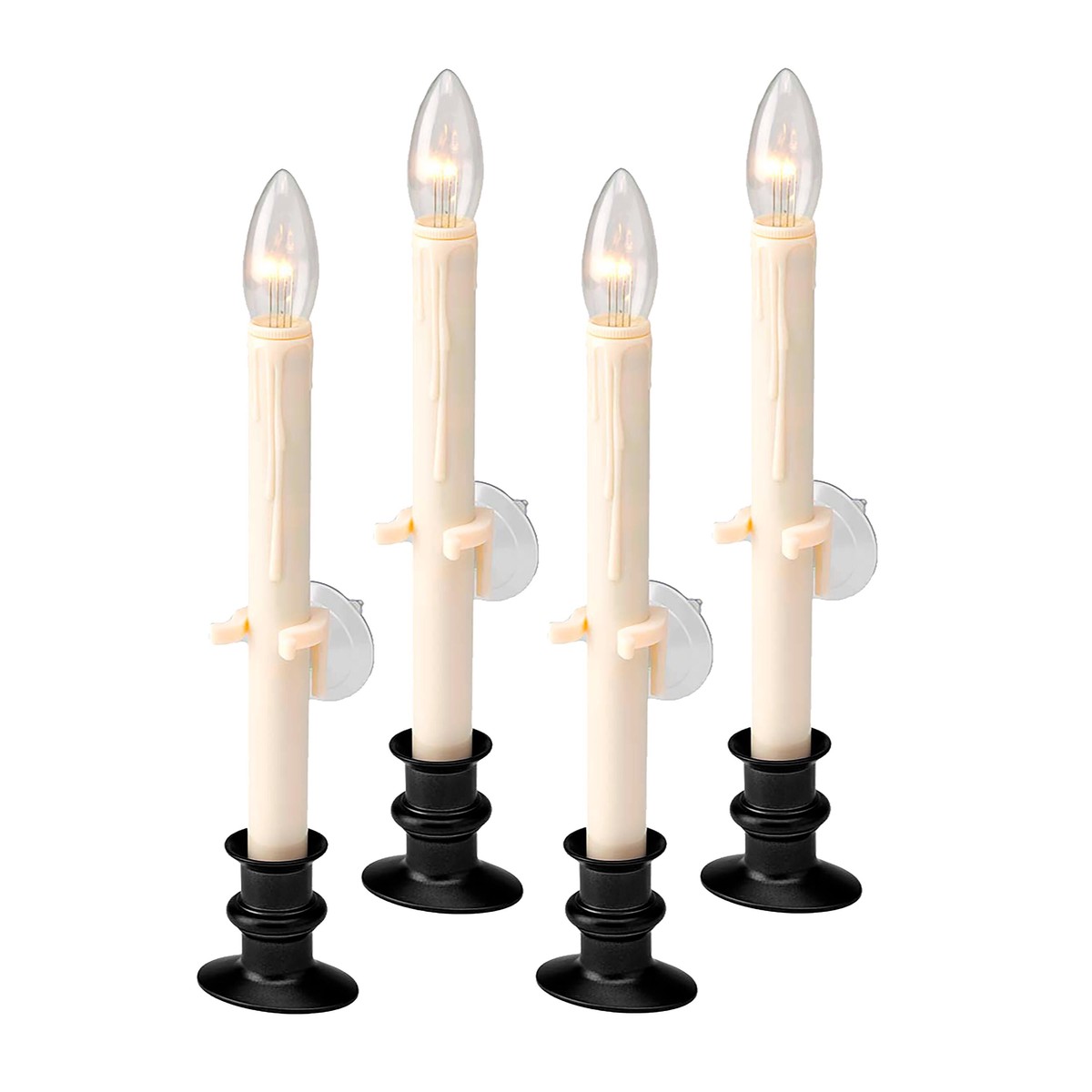 Suction Cup Window Candles With Timer And Remote Set Of 4 Onyx