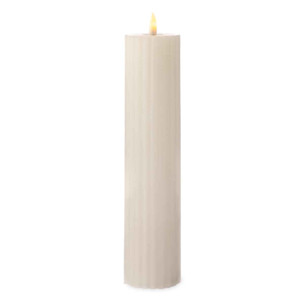 Tall Led Carved Candle Green