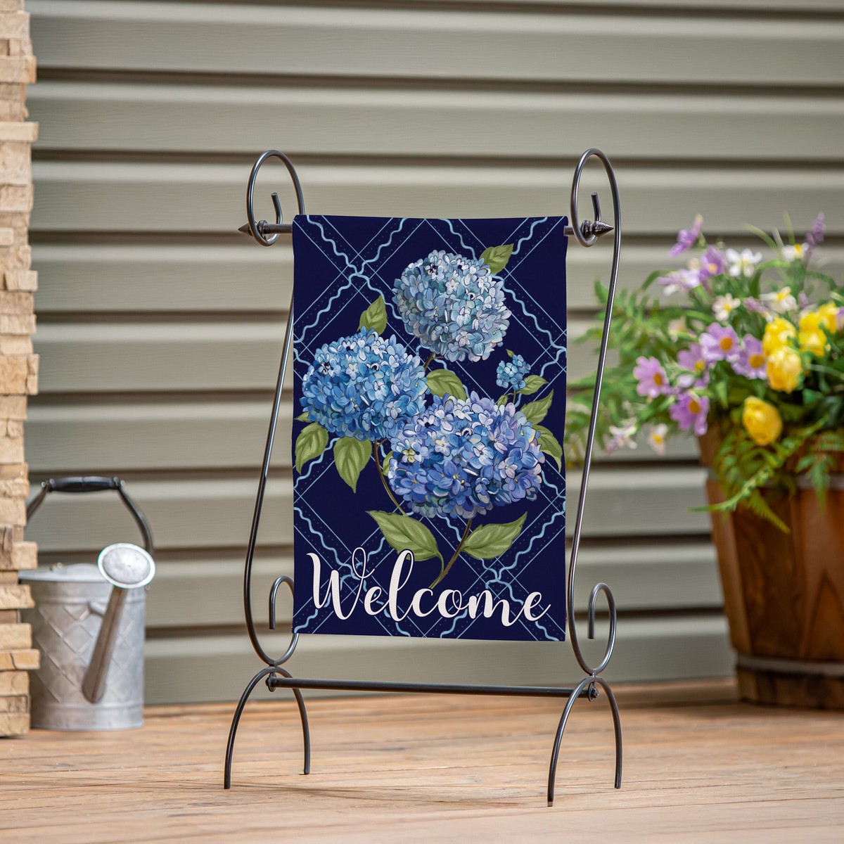 Vivastyle Burlap Garden Flag Hydrangea Haven