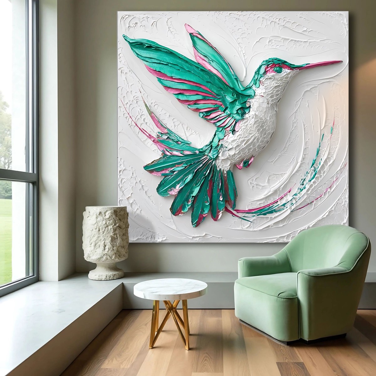 3D Hummingbird Wall Art 23 InchMediumPremiumGalleryWrapped