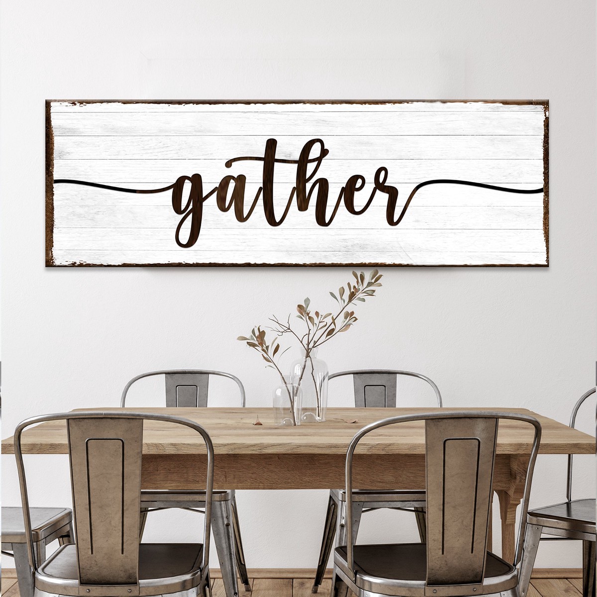 Gather Wall Art Sign 12 InchMediumPremiumGalleryWrapped