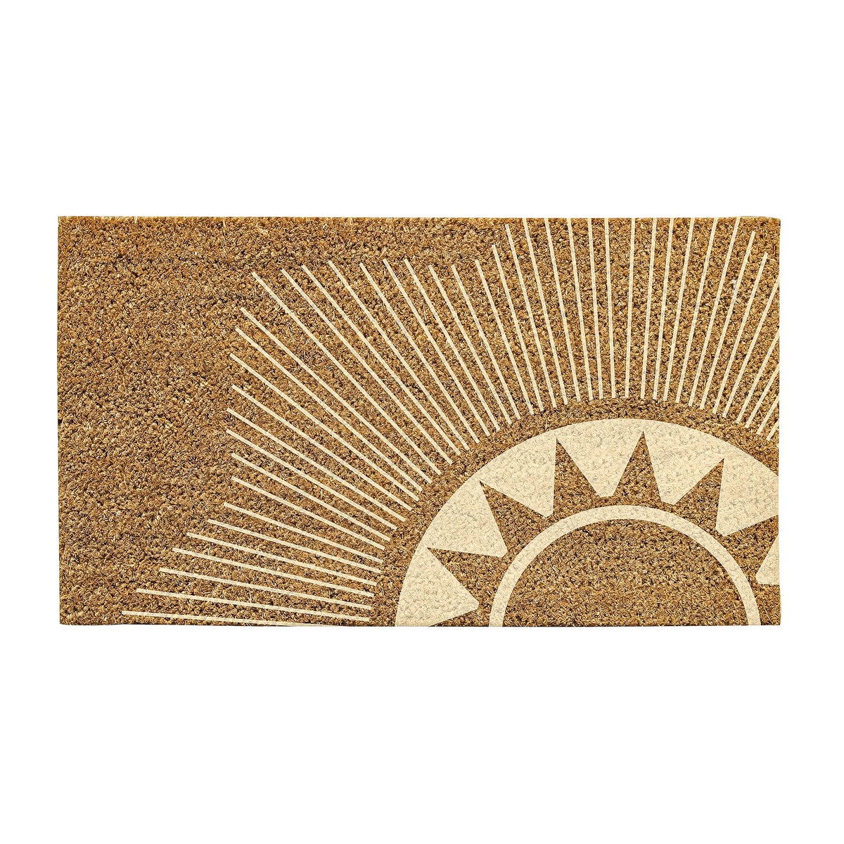 Geometric Sun Natural Coir Mat 30L X 18H