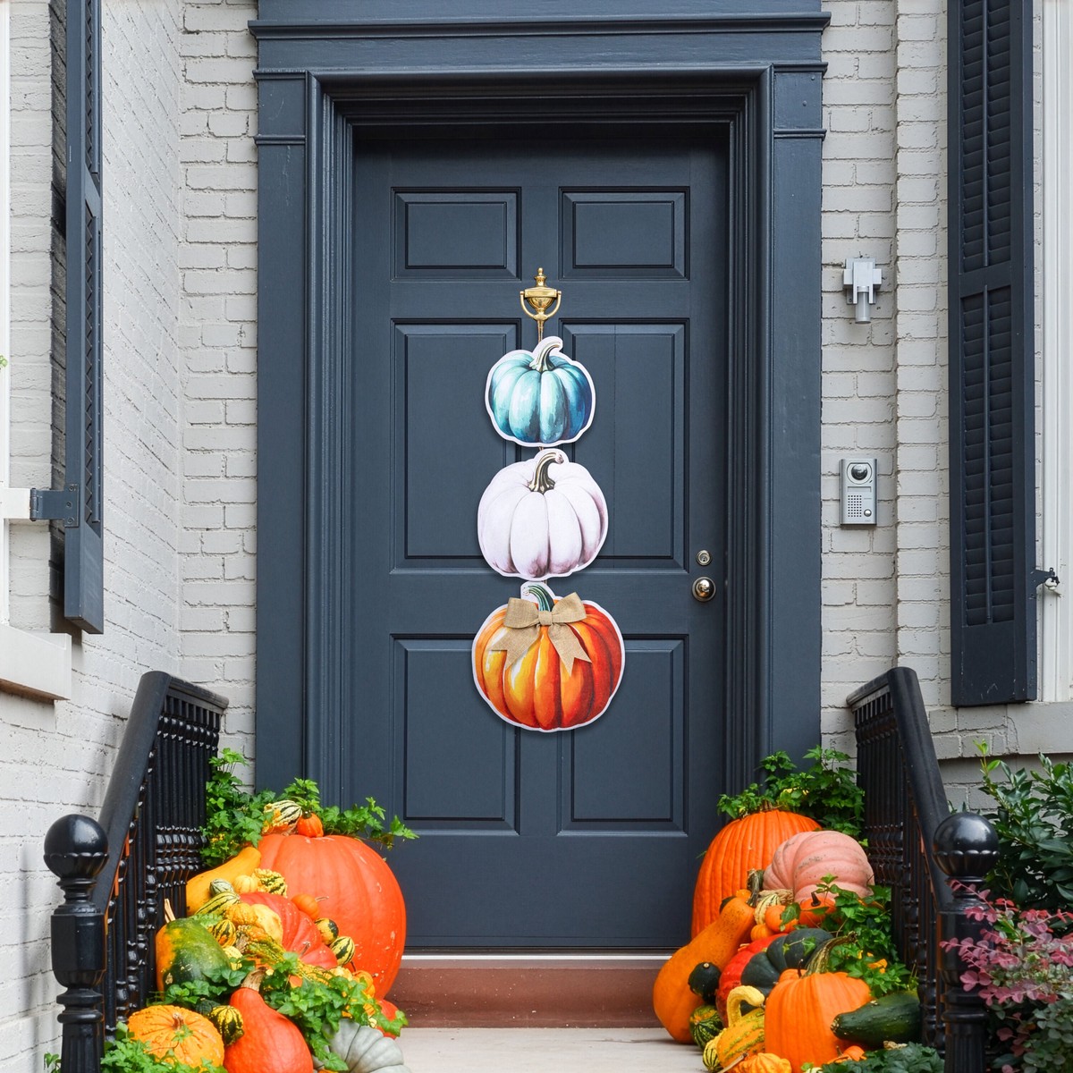 Hello Fall Pumpkin Leaves 3-In-1 Door Decor