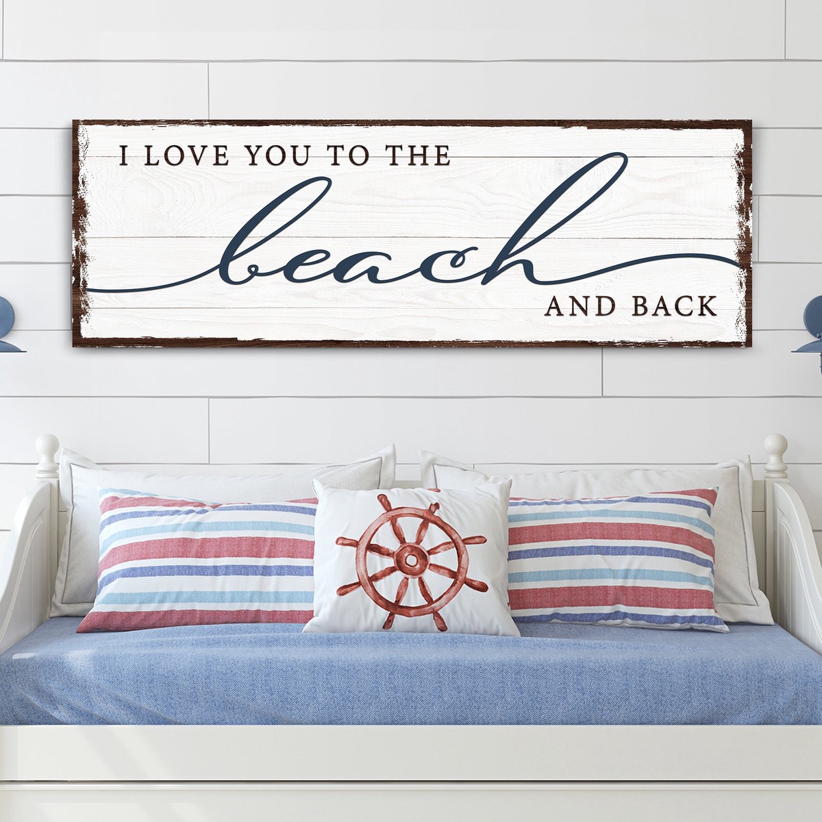 Love You To The Beach And Back Sign 16 InchLargePremiumGalleryWrapped