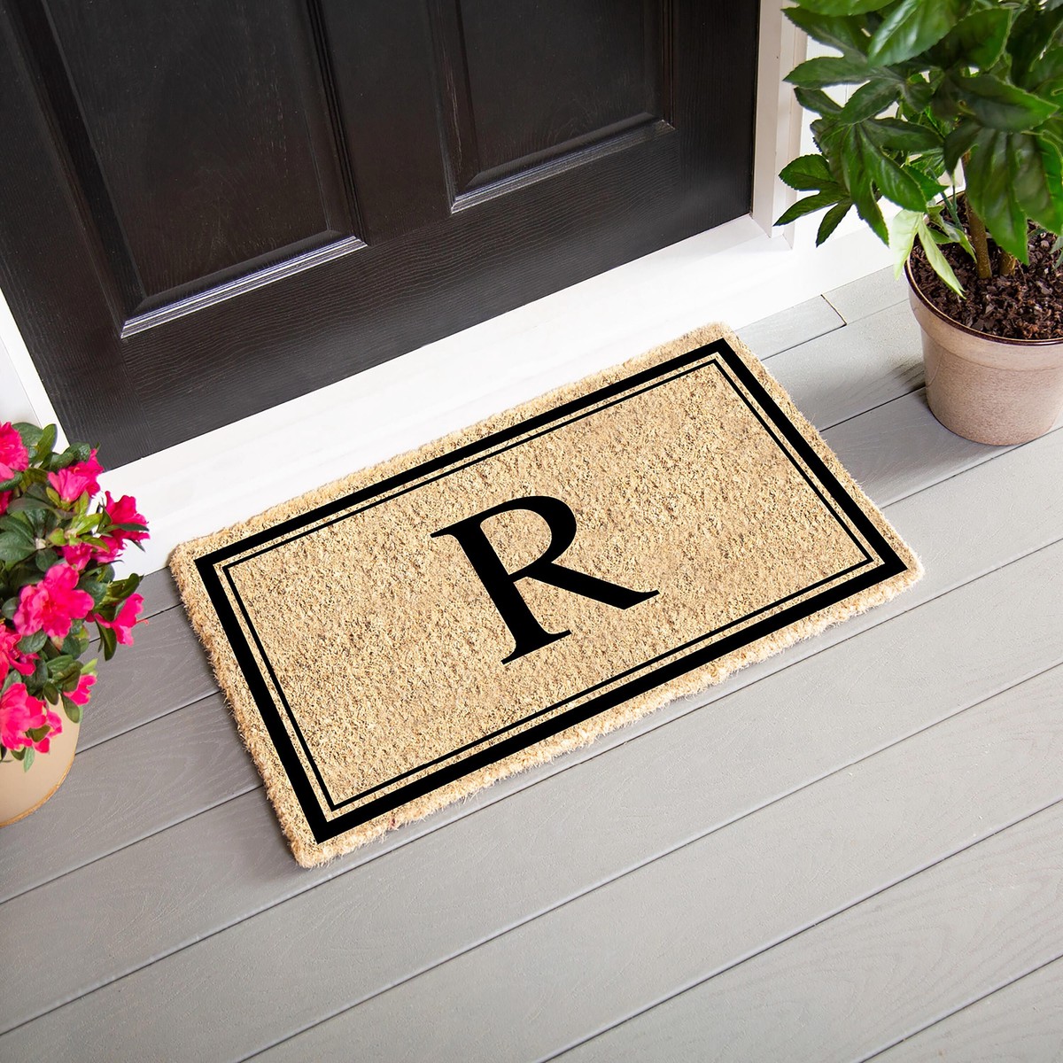 Monogram Coir Mat Letter R