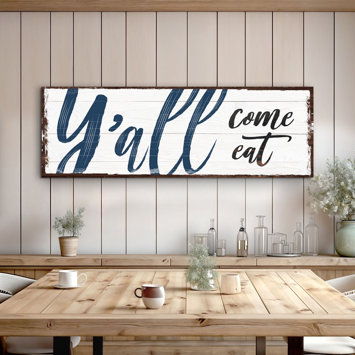 YAll Come Eat Kitchen Sign 12 InchMediumPremiumGalleryWrapped