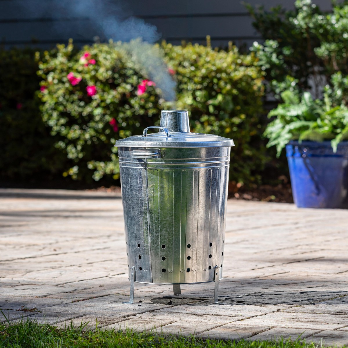 23 Galvanized Metal Garden Incinerator Waste Can