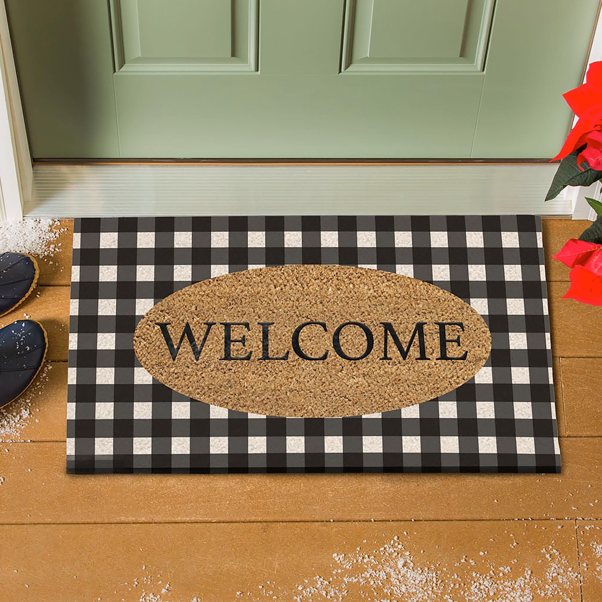 Buffalo Check Welcome Coir Mat