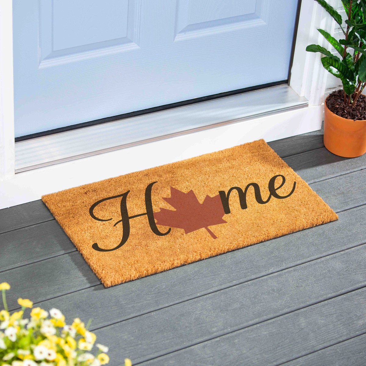 Canada Strong Maple Leaf Coir Mat Home 28