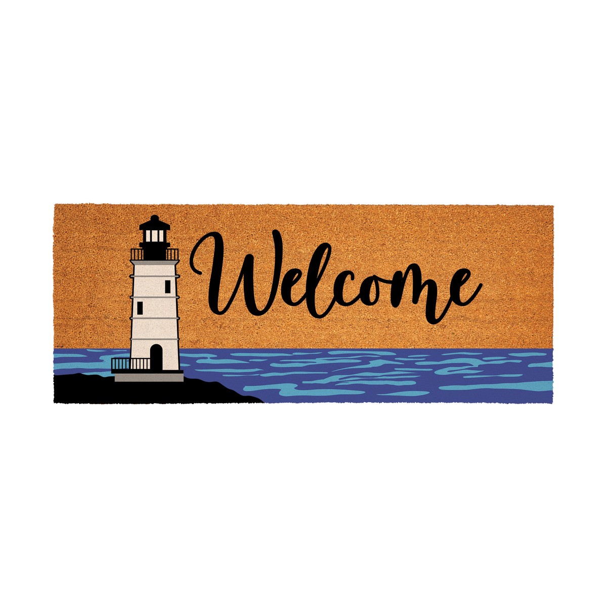 Coastal Coir Mat Welcome Lighthouse 60