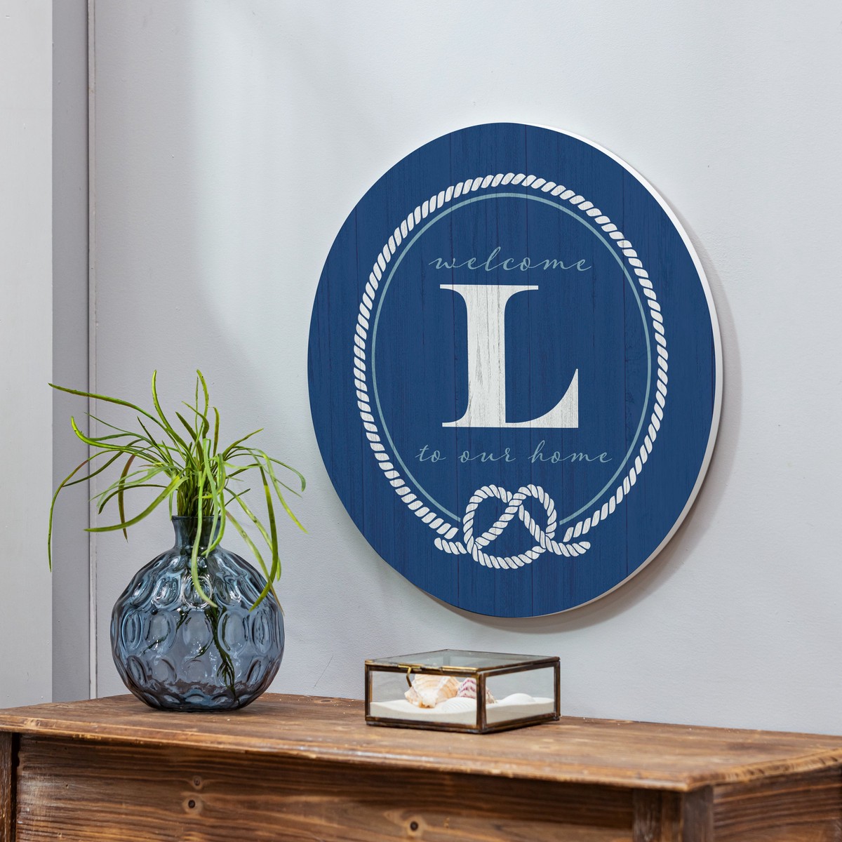 Coastal Door Dcor Monogram Blue 18 L