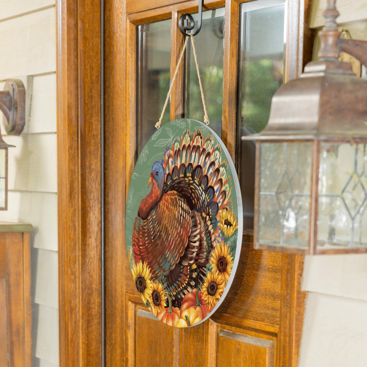 Harvest Blossom Turkey Wood Door Dcor 18