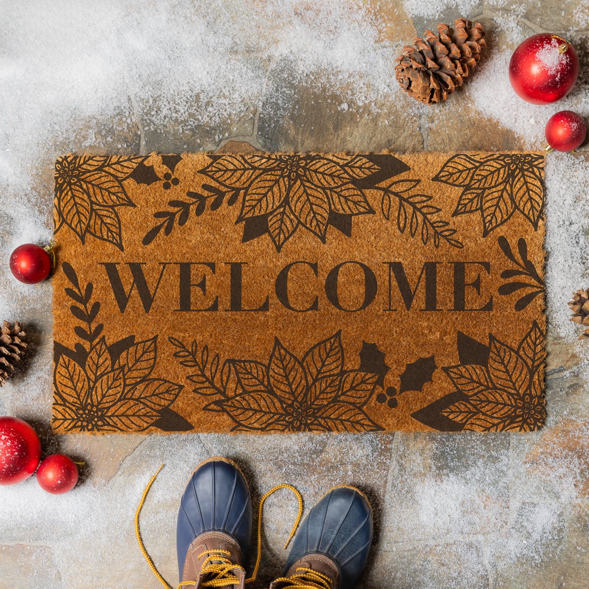 Holly Homestead Coir Mat Welcome 28