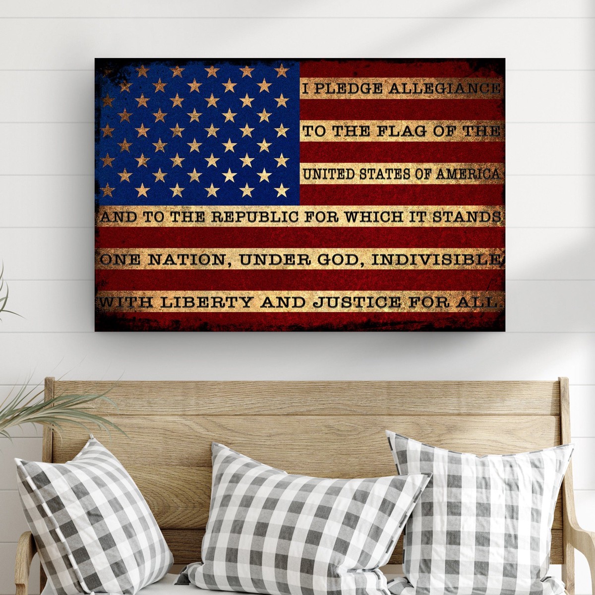 I Pledge Allegiance To The Flag Of Usa Sign 36 InchExtraLargePremiumGalleryWrapped