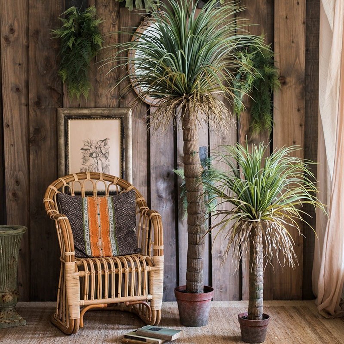 Moroccan Artificial Palm Tree In Pot Handmade Silk Palm Tree For Indoor Decor Small