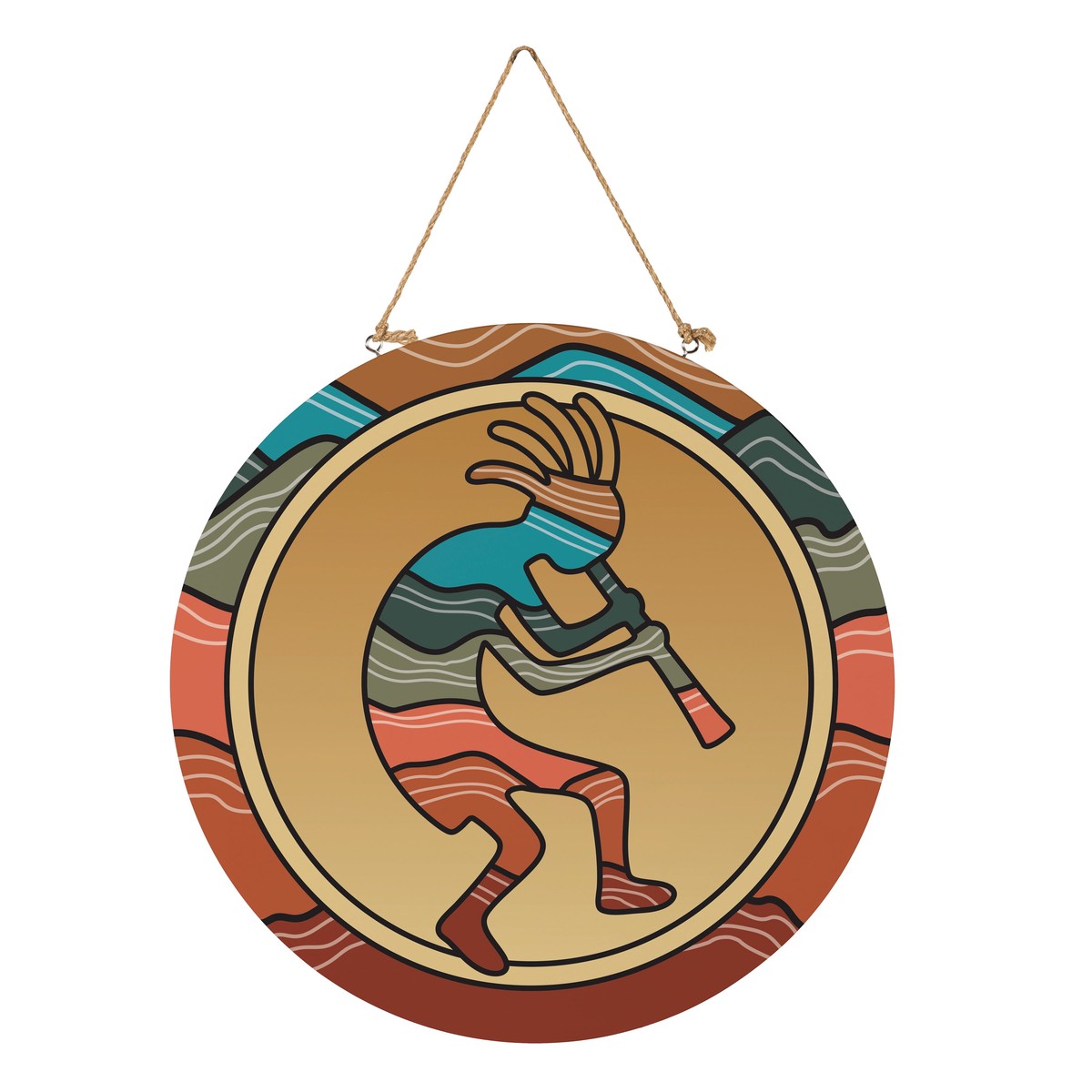 Southwest Sunrise Wood Door Dcor Kokopelli 18