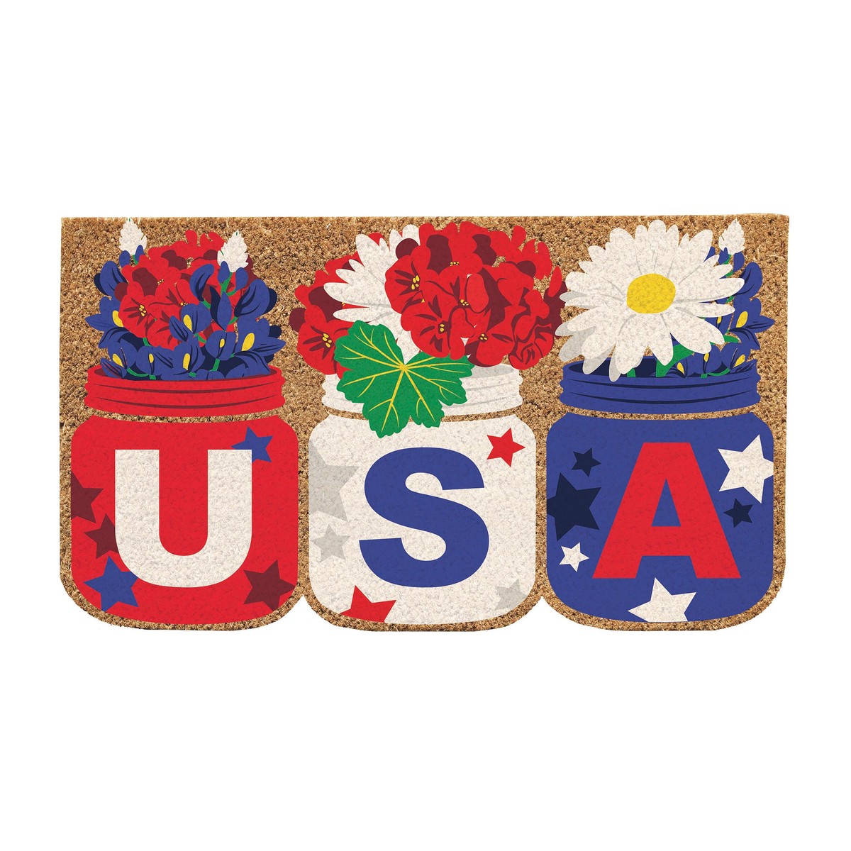 Usa Mason Jars Shaped Coir Mat
