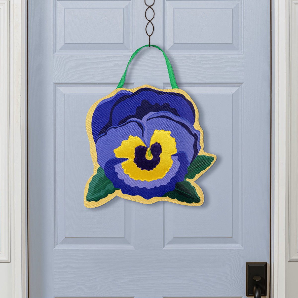 Vibrant Pansies Dogwood Blossom Door Decor