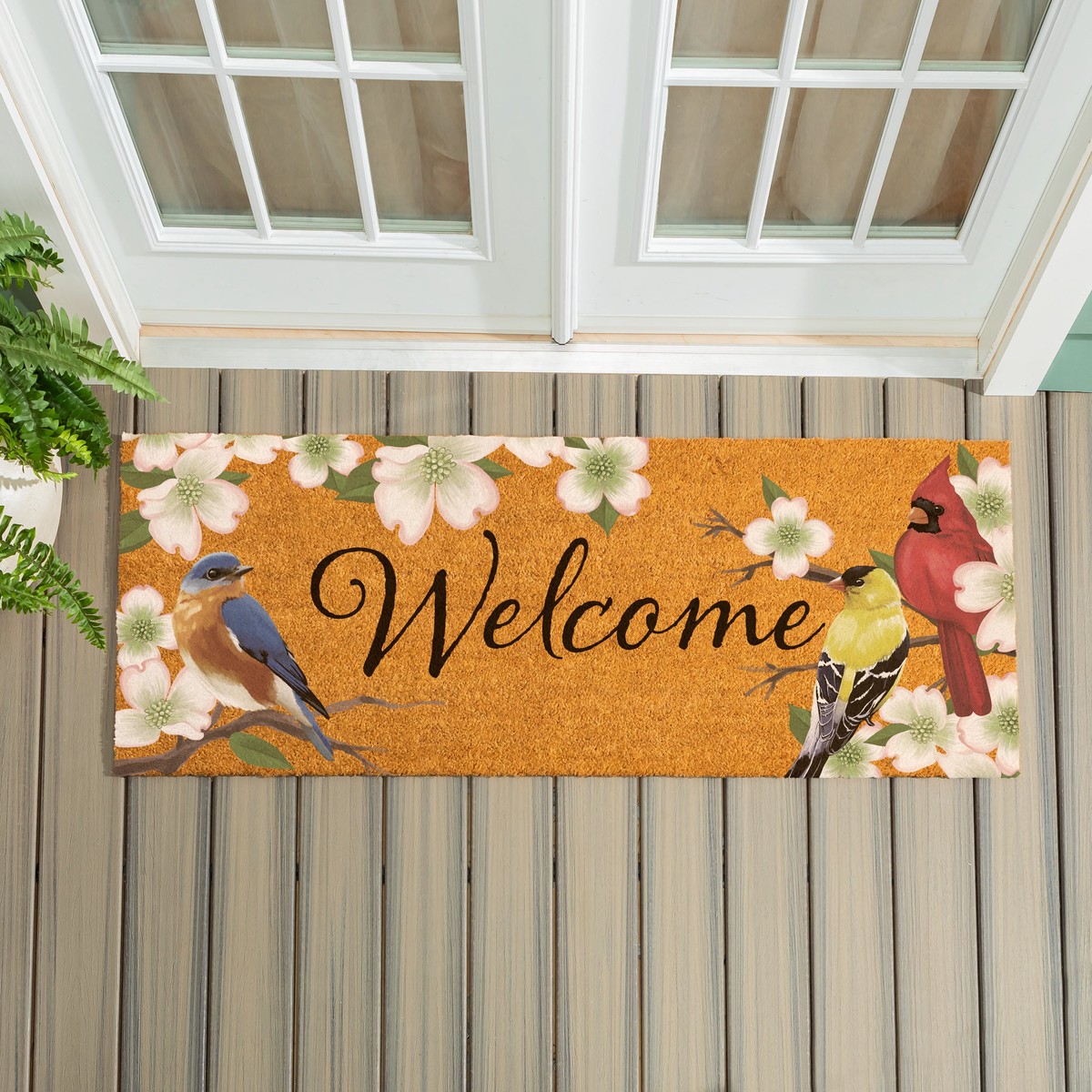 What She Shed Bird Bunch Coir Mat 60