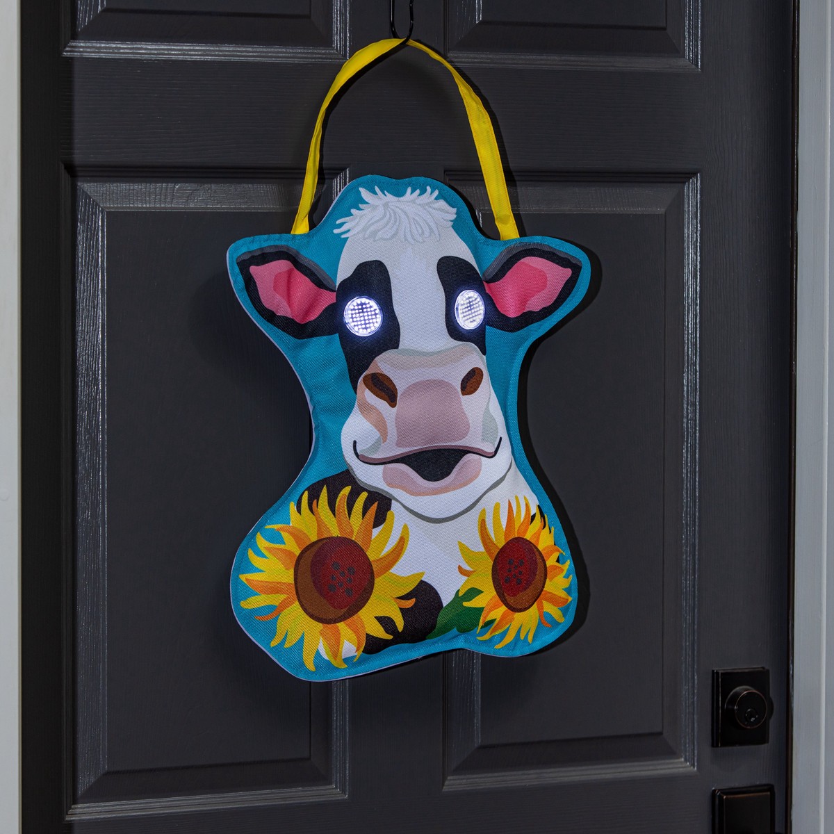 Winky Blinky Welcome YAll Cow Led Door Decor