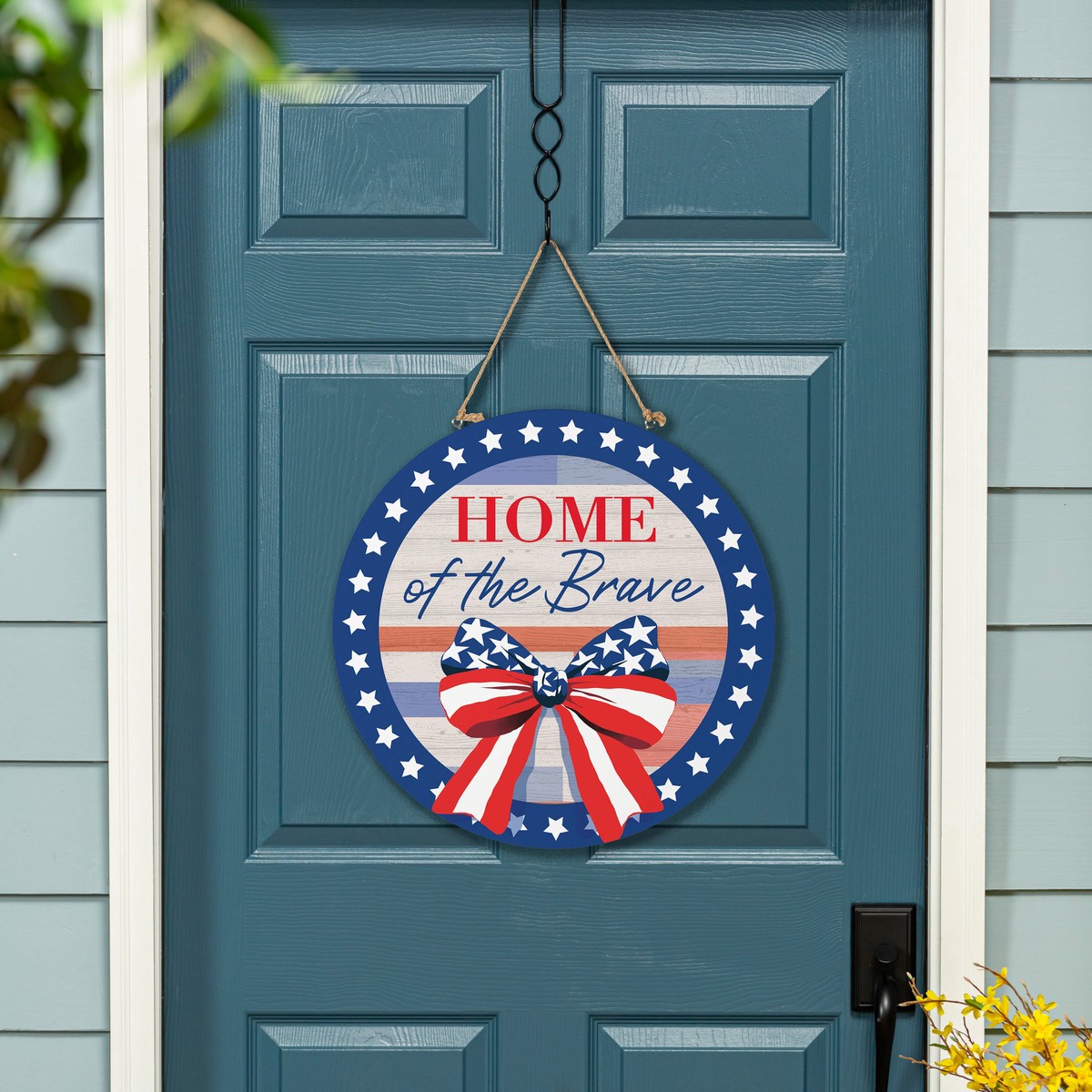 American Classic Stars Stripes Wood Door Dcor Home Of The Brave 18