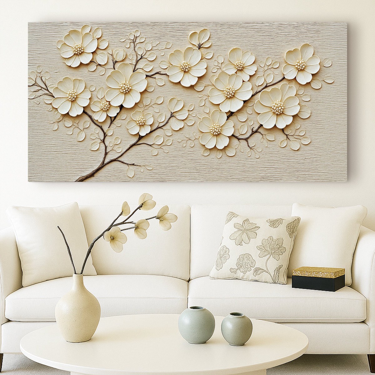 Floral Branch Wall Art 20 InchMediumPremiumGalleryWrapped