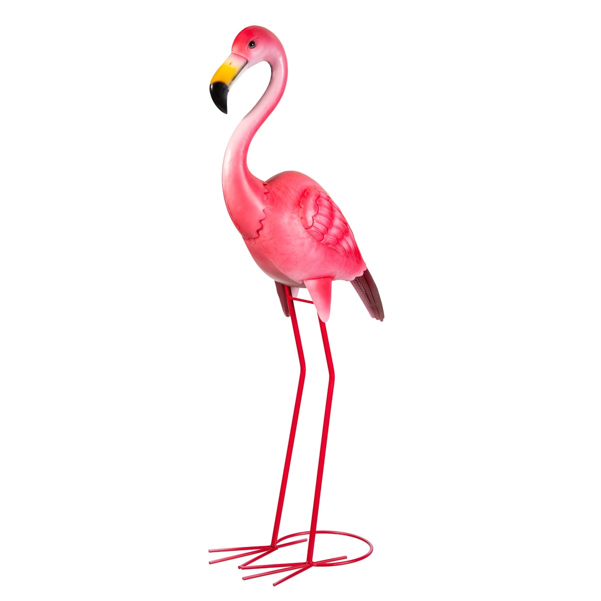 Flossy The Porch Flamingo Metal Statue 36H
